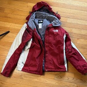 The North Face Woman’s Burgundy and Light Gray Jacket